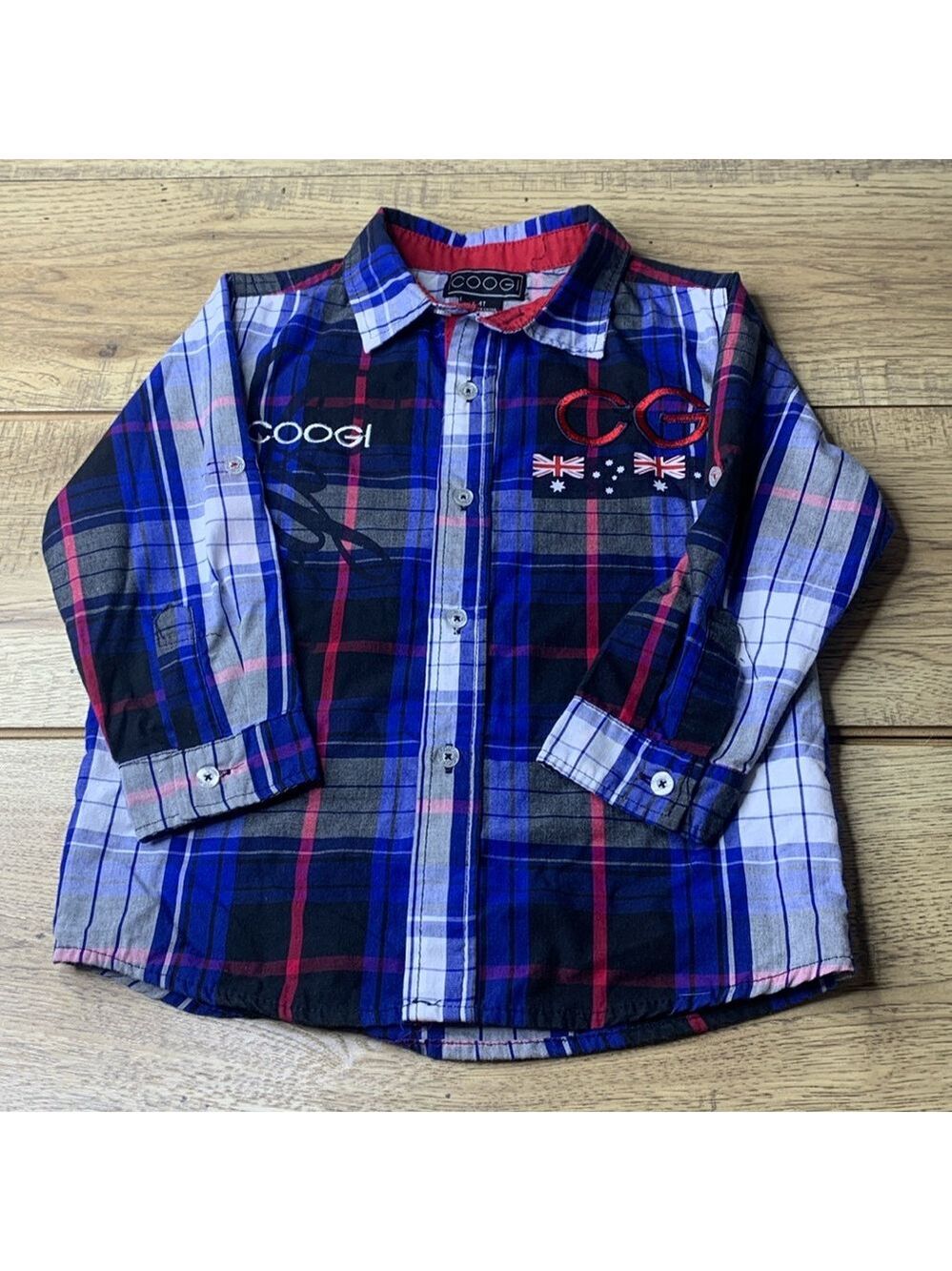 Toddler Coogi Button Down Plaid Shirt Size 4T
